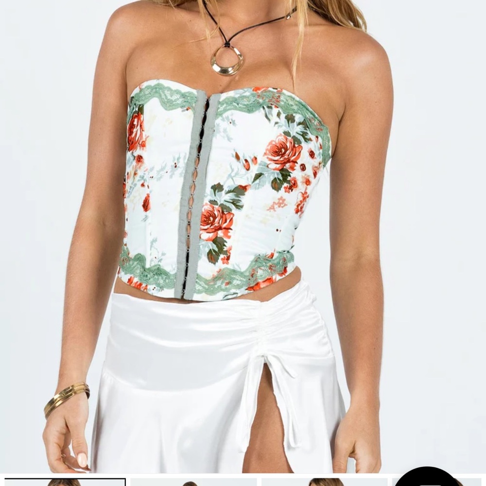 Princess Polly Floral Strapless Corset Top
